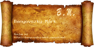 Benyovszky Márk névjegykártya